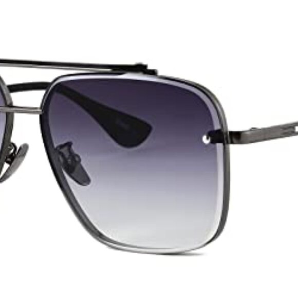 Oversized Square Aviator Sunglasses Vintage Metal Y2K Retro Chic main image 7